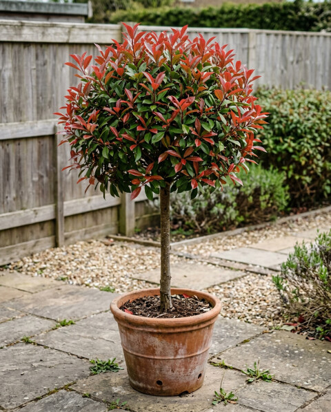 Photinia op stam AI genereerd